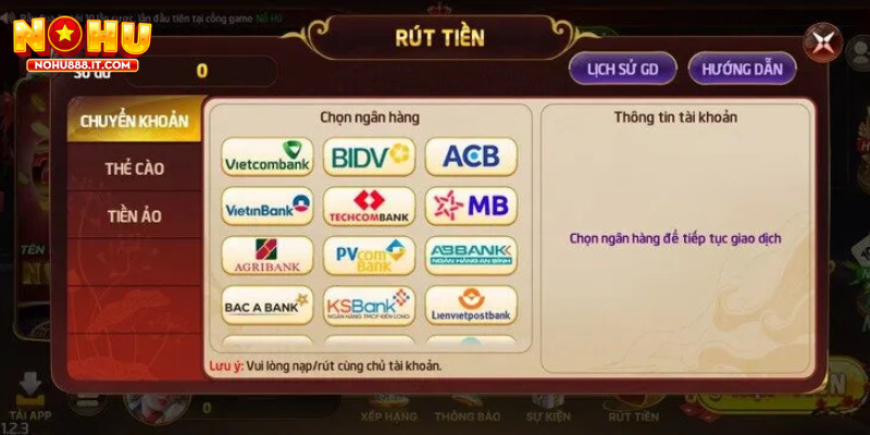 Giao dịch đơn cược được thực hiện qua các kênh thanh toán uy tín